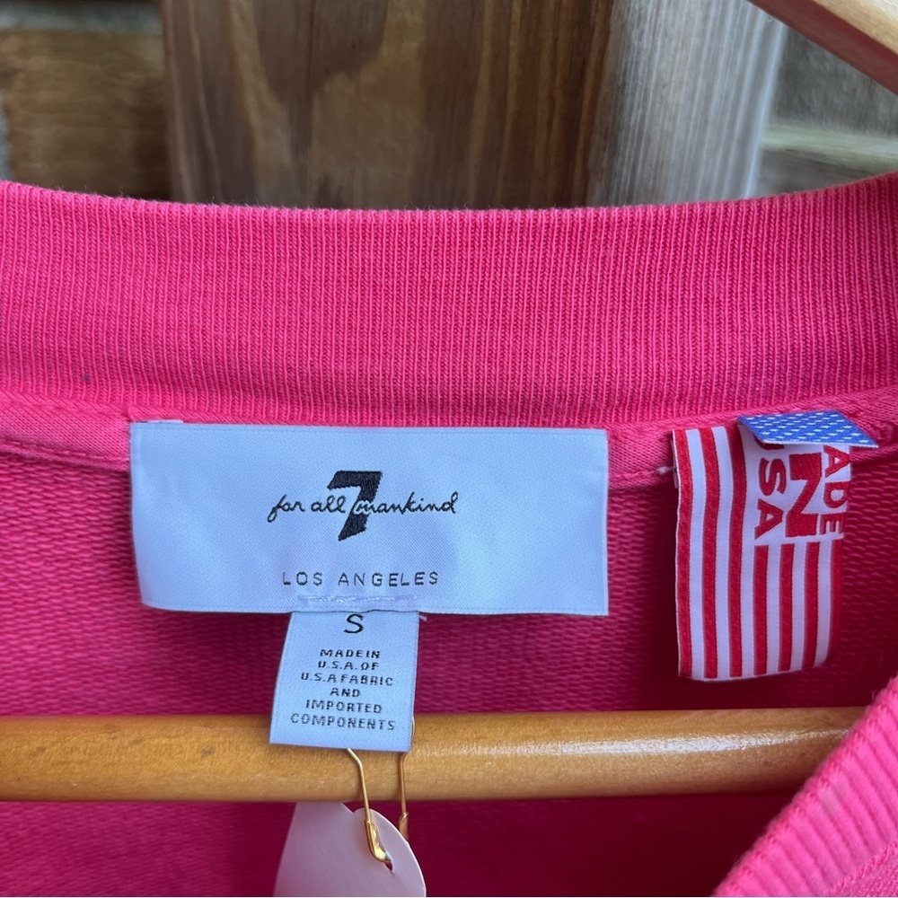 7 For All Mankind Bright Pink Sweatshirt - Picture 2 of 3